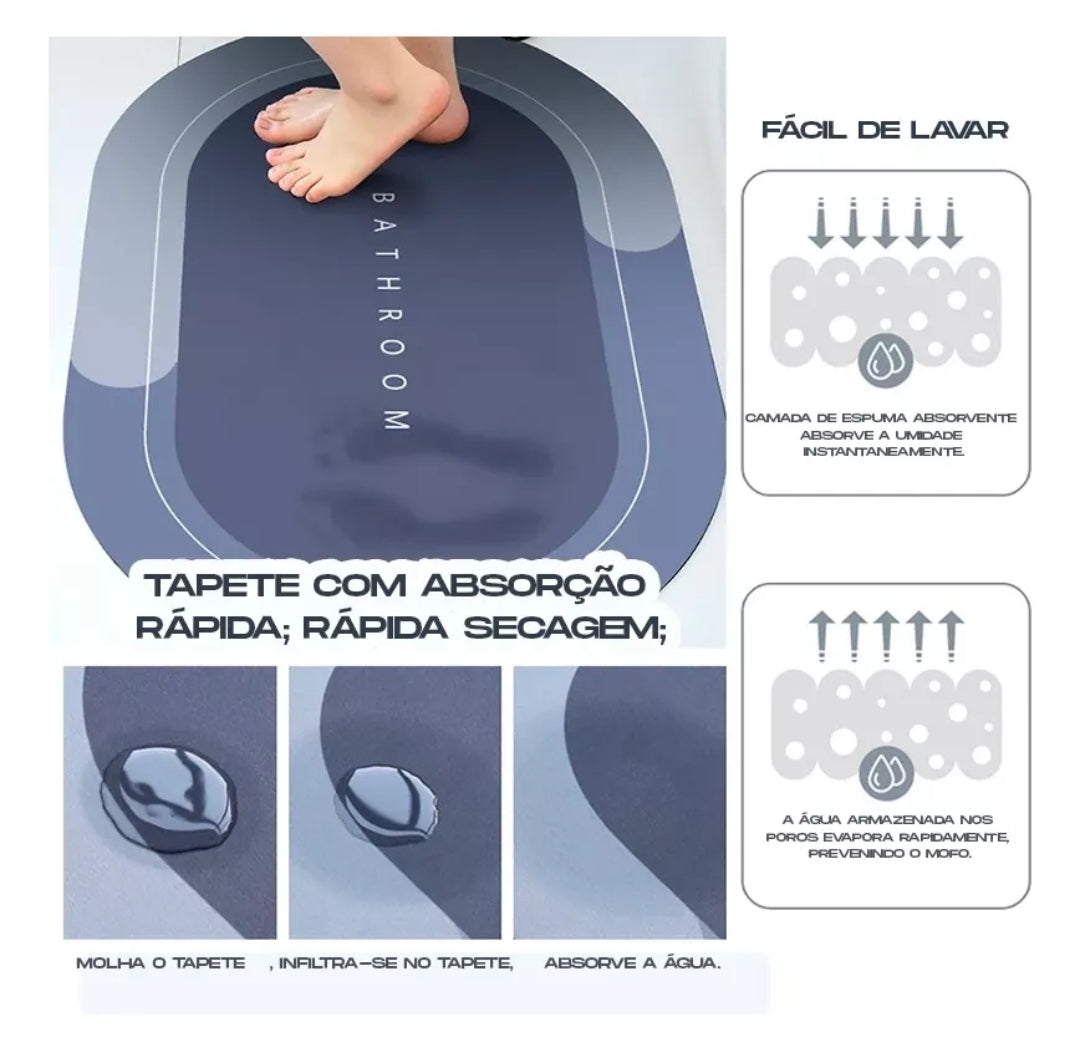 Tapete mágico ultra absorbente - antidelizante - ¡Haz tus baños más seguros!