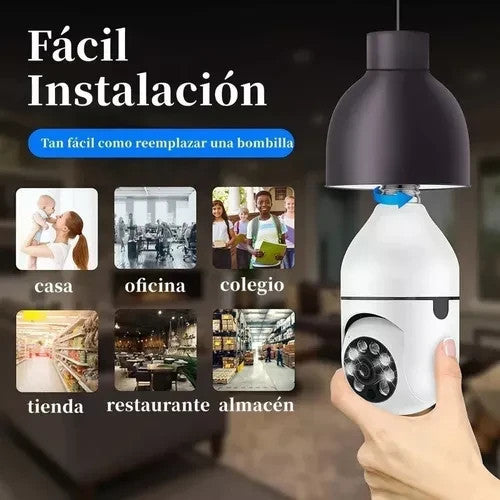 ¡Explora la Seguridad Total con la Cámara de Bombillo 360°! Tienda Prioridad